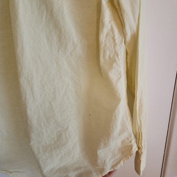Gap cotton yellow button down shirt tailored with collar - Picture 6 of 8